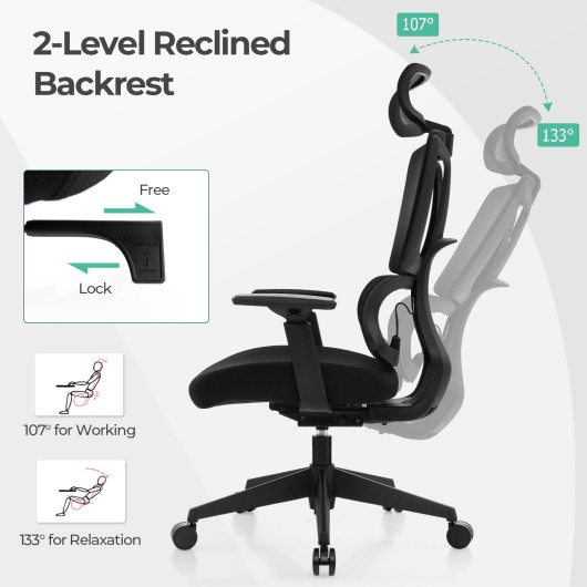 Adjustable Ergonomic Office Chair with Lumbar Support and Headrest - Image 5