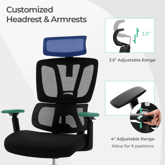 Adjustable Ergonomic Office Chair with Lumbar Support and Headrest - Image 6