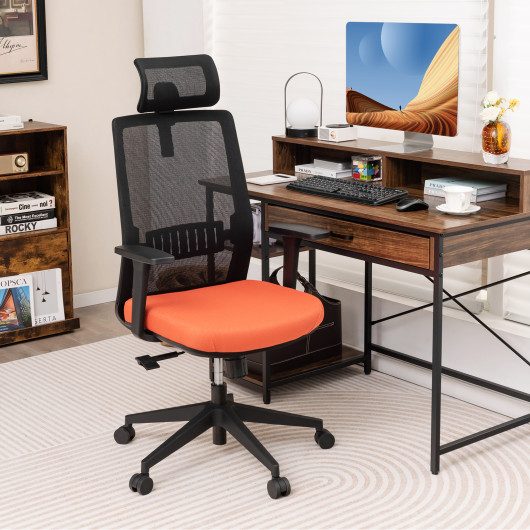Ergonomic Black Office Chair with Lumbar and Headrest Support
