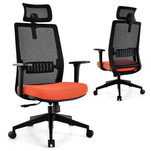 Ergonomic Black Office Chair with Lumbar and Headrest Support