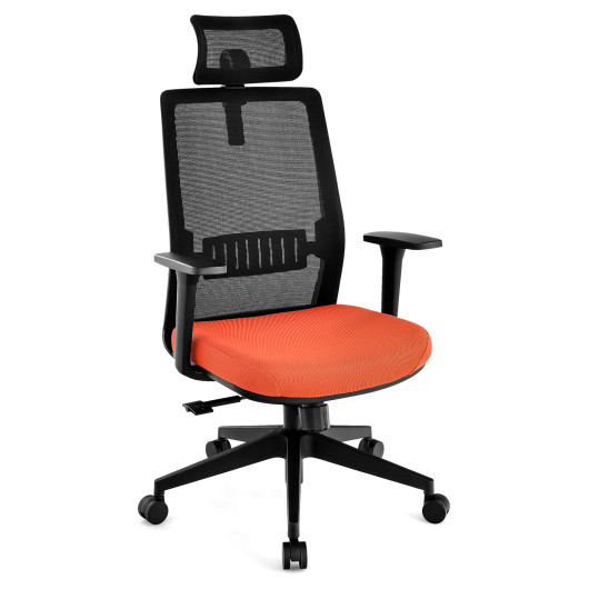 Ergonomic Black Office Chair with Lumbar and Headrest Support