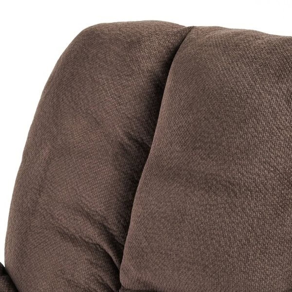 Manual Reclining Sofa Chair with Cup Holders and Footrest Brown