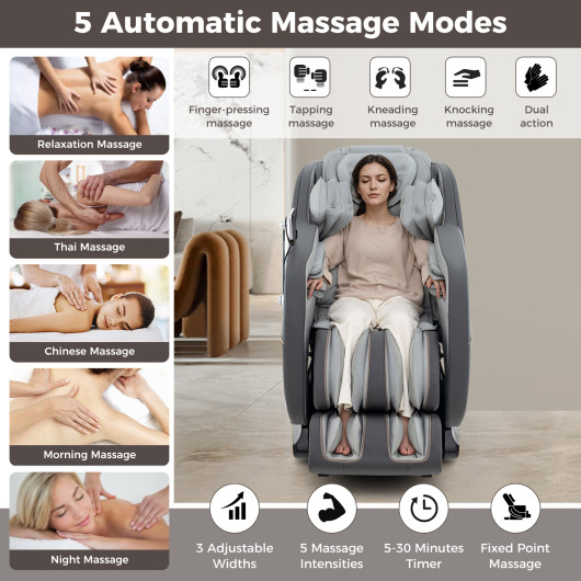 Zero Gravity Massage Chair with SL Track, Airbags, and Heater
