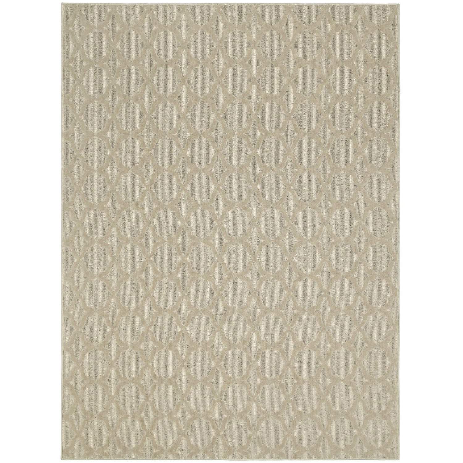 Tan 7.5 x 9.5 Area Rug with Odor Control