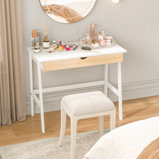 Compact Wooden Desk with Drawer for Small Home Office Spaces - Image 2