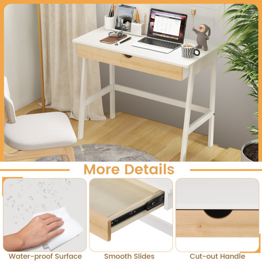 Compact Wooden Desk with Drawer for Small Home Office Spaces - Image 7