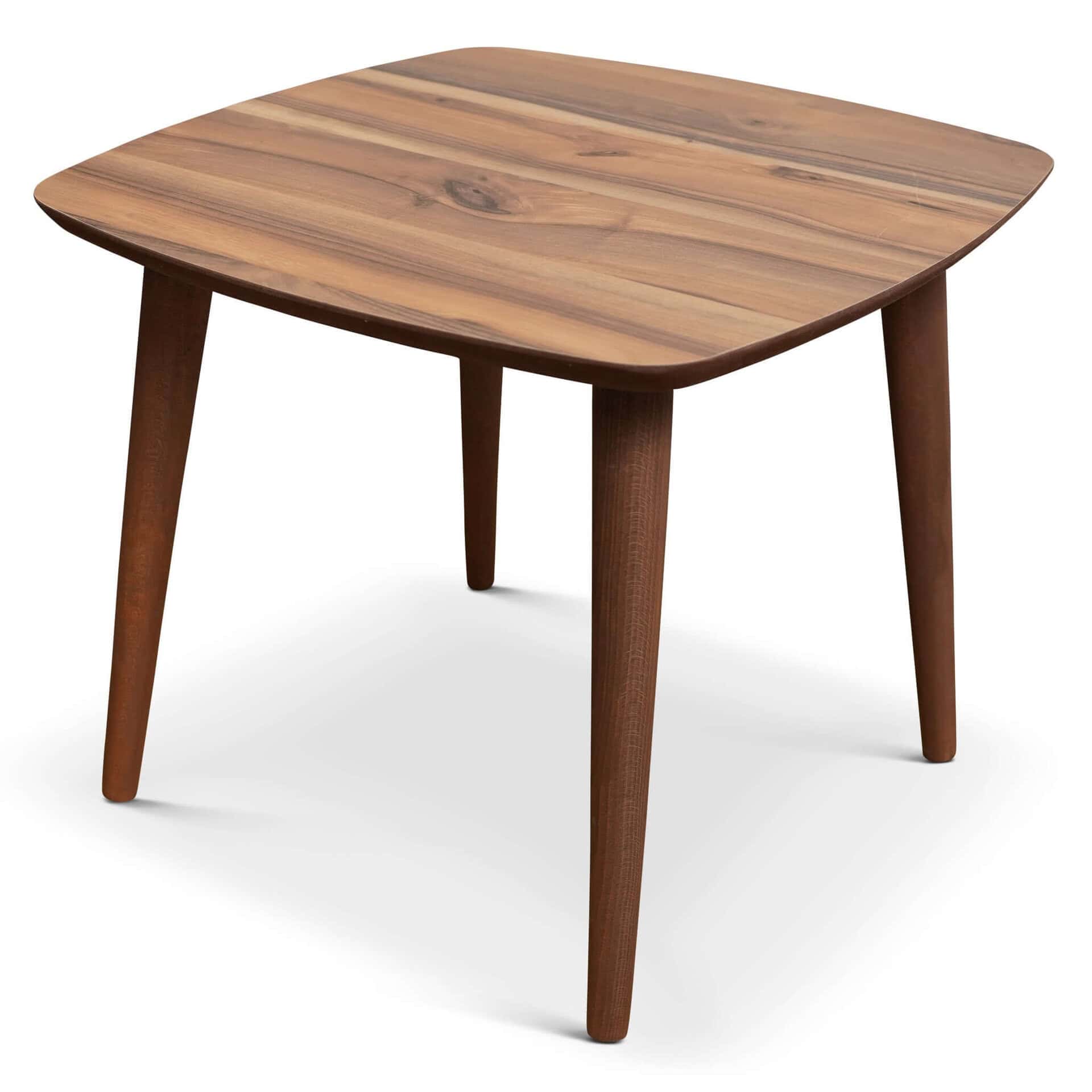 Brown Mid-Century Modern Solid Wood End Table