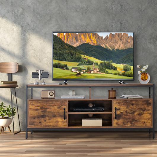 Industrial TV Stand for TVs up to 65 Inches Rustic Brown