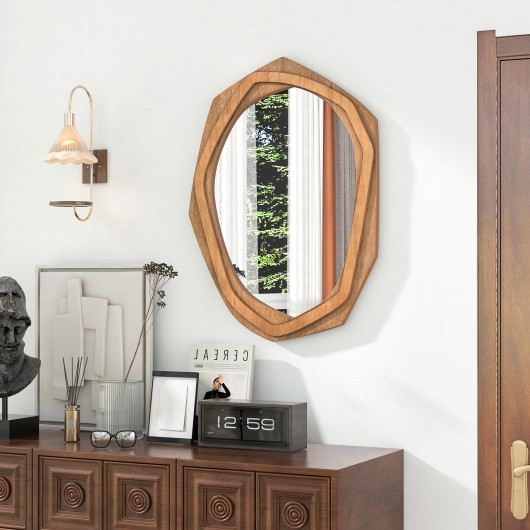 Large Waterproof Irregular Wall Mirror with Hanging Hardware
