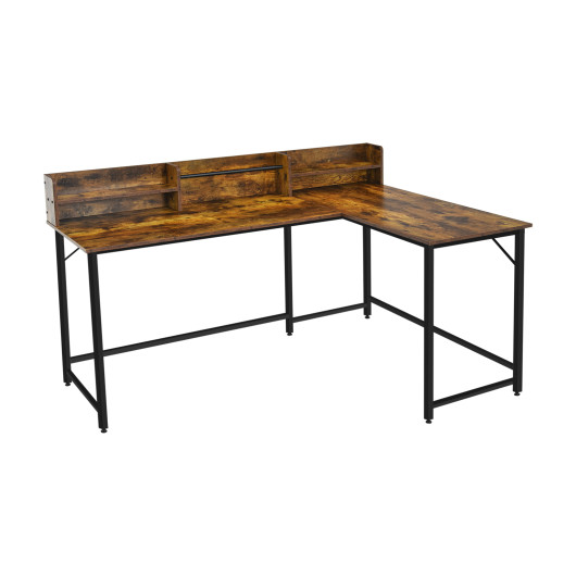 L-Shaped Computer Desk with Hutch and Bookshelf for Offices - Image 10