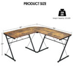 L-Shaped Corner Desk with Spacious Workspace and Sturdy Frame