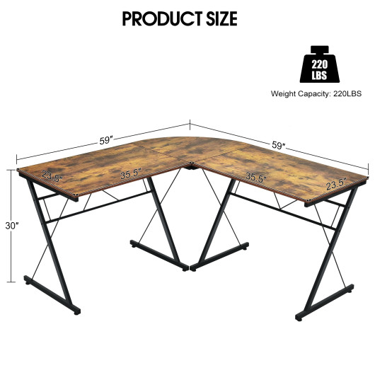 L-Shaped Corner Desk with Spacious Workspace and Sturdy Frame - Image 11