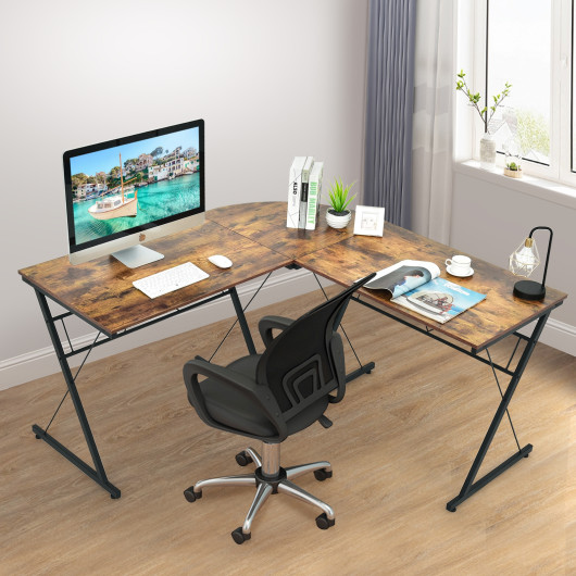 L-Shaped Corner Desk with Spacious Workspace and Sturdy Frame - Image 8