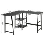 L Shaped Office Desk with Shelves and Space-Saving Design