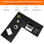 L Shaped Office Desk with Shelves and Space-Saving Design