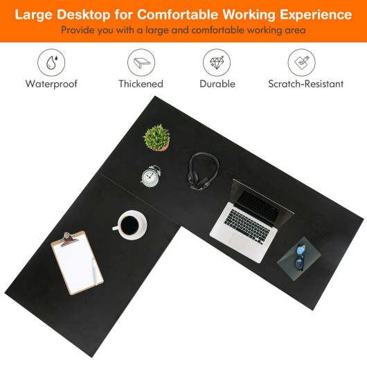 L Shaped Office Desk with Shelves and Space-Saving Design - Image 12