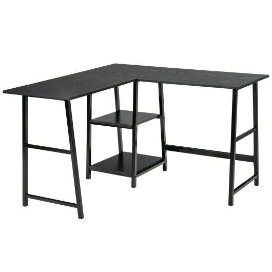 L Shaped Office Desk with Shelves and Space-Saving Design - Image 10