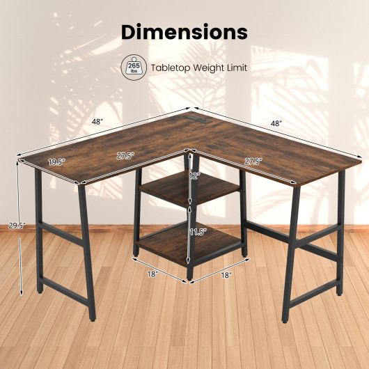 L Shaped Office Desk with Shelves and Space-Saving Design - Image 5