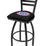 NHRA - Drag Racing 30-Inch Swivel Bar Stool w/ Black Wrinkle Finish, Ladder Back, 2.5-Inch Cushion Seat