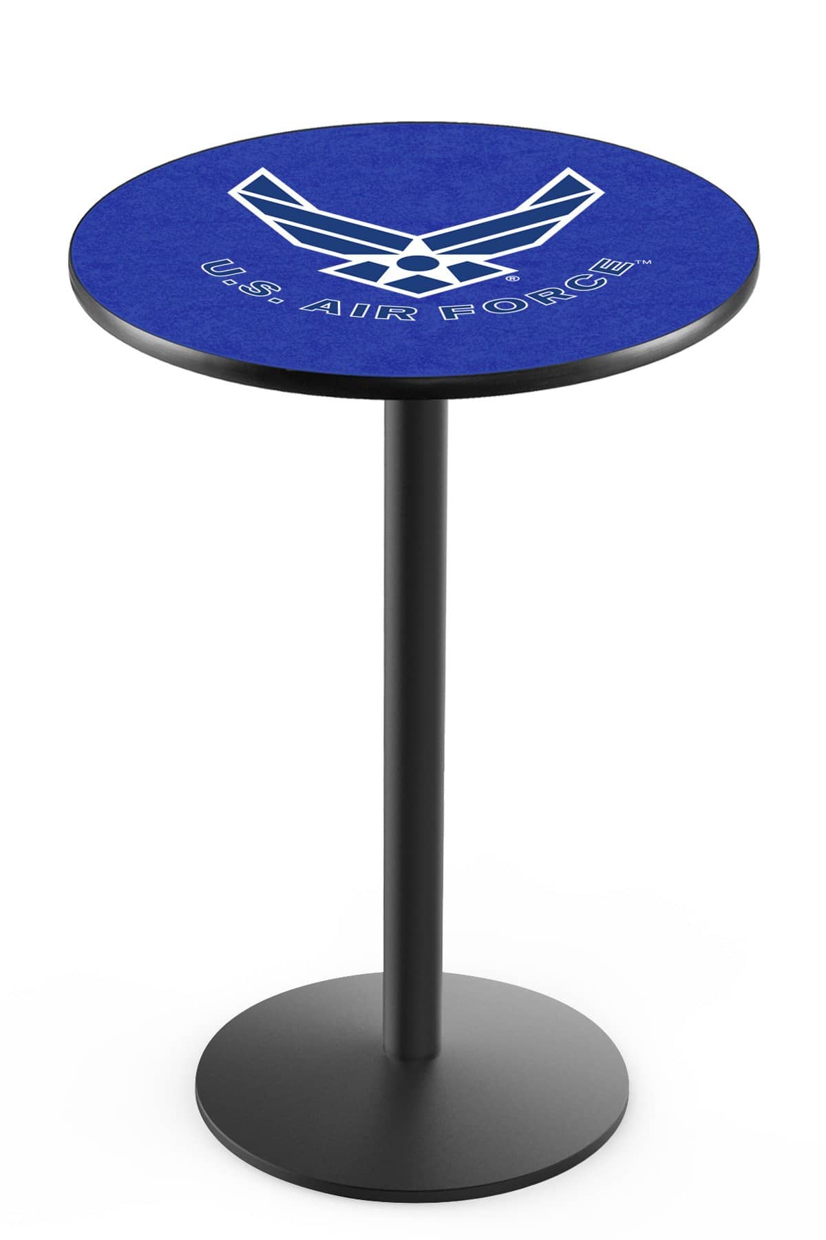 United States Air Force 42-Inch Pub Table with 36-Inch Top, Round Base Base, and Black Wrinkle Finish