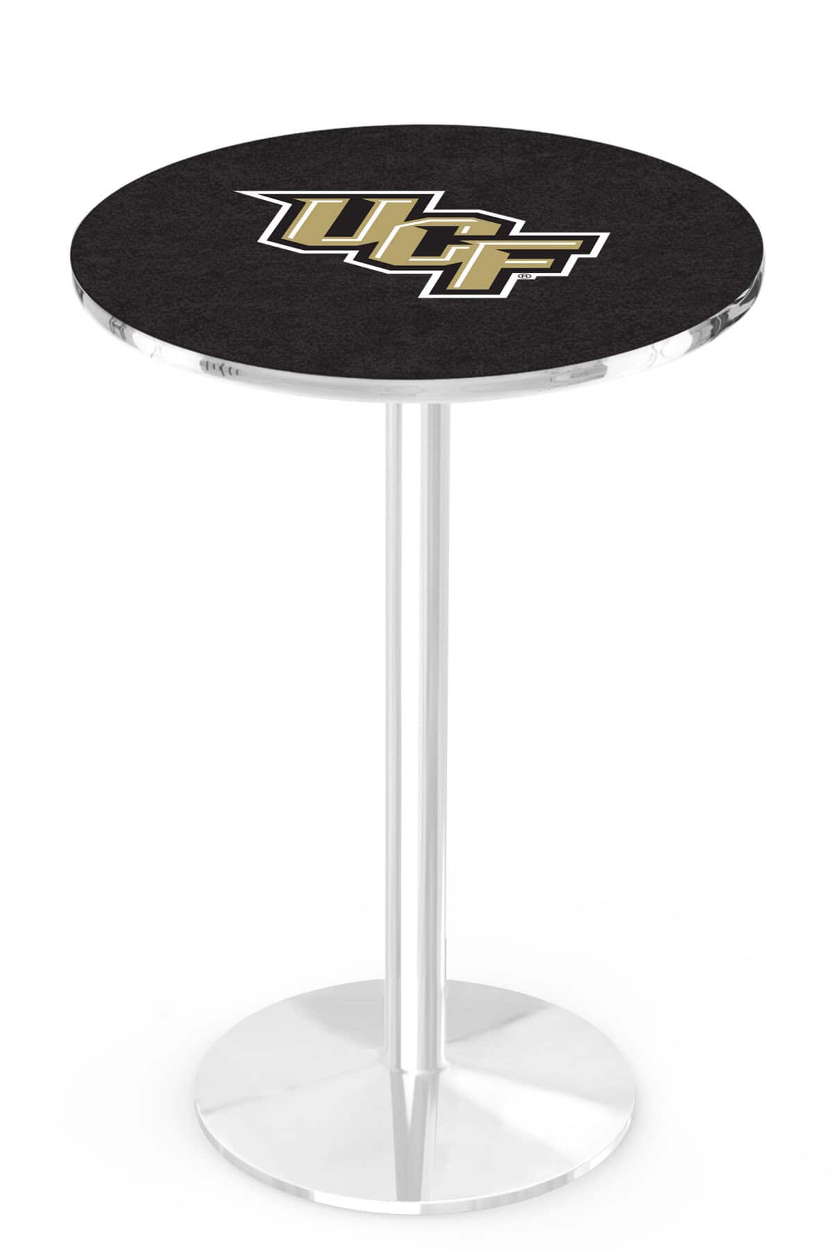University of Central Florida 42-Inch Pub Table with 36-Inch Top, Round Base Base, and Chrome Finish