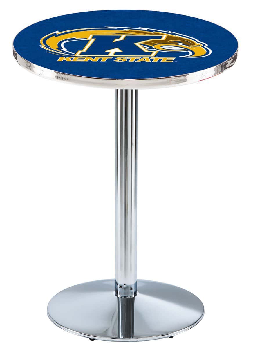 Kent State University 42-Inch Pub Table with 36-Inch Top, Round Base Base, and Chrome Finish