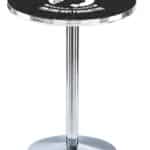 POW/MIA 42-Inch Pub Table with 30-Inch Top, Round Base Base, and Chrome Finish