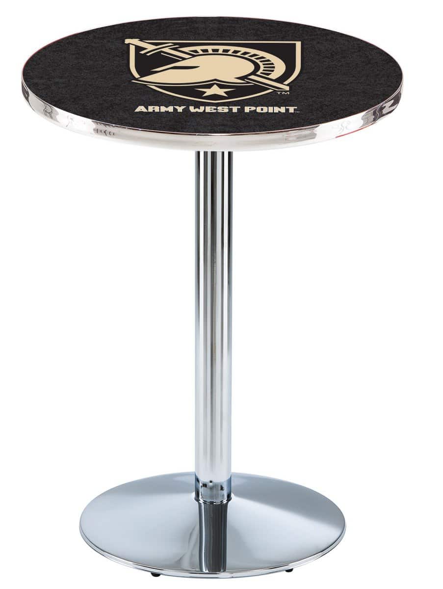 US Military Academy 36-Inch Pub Table with 30-Inch Top, Round Base Base, and Chrome Finish