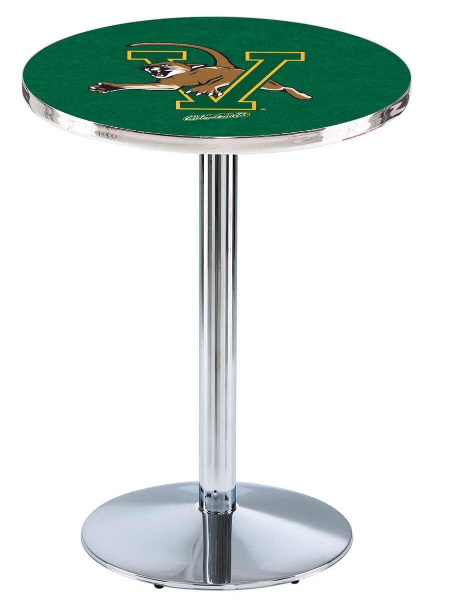 University of Vermont 42-Inch Pub Table with 36-Inch Top, Round Base Base, and Chrome Finish