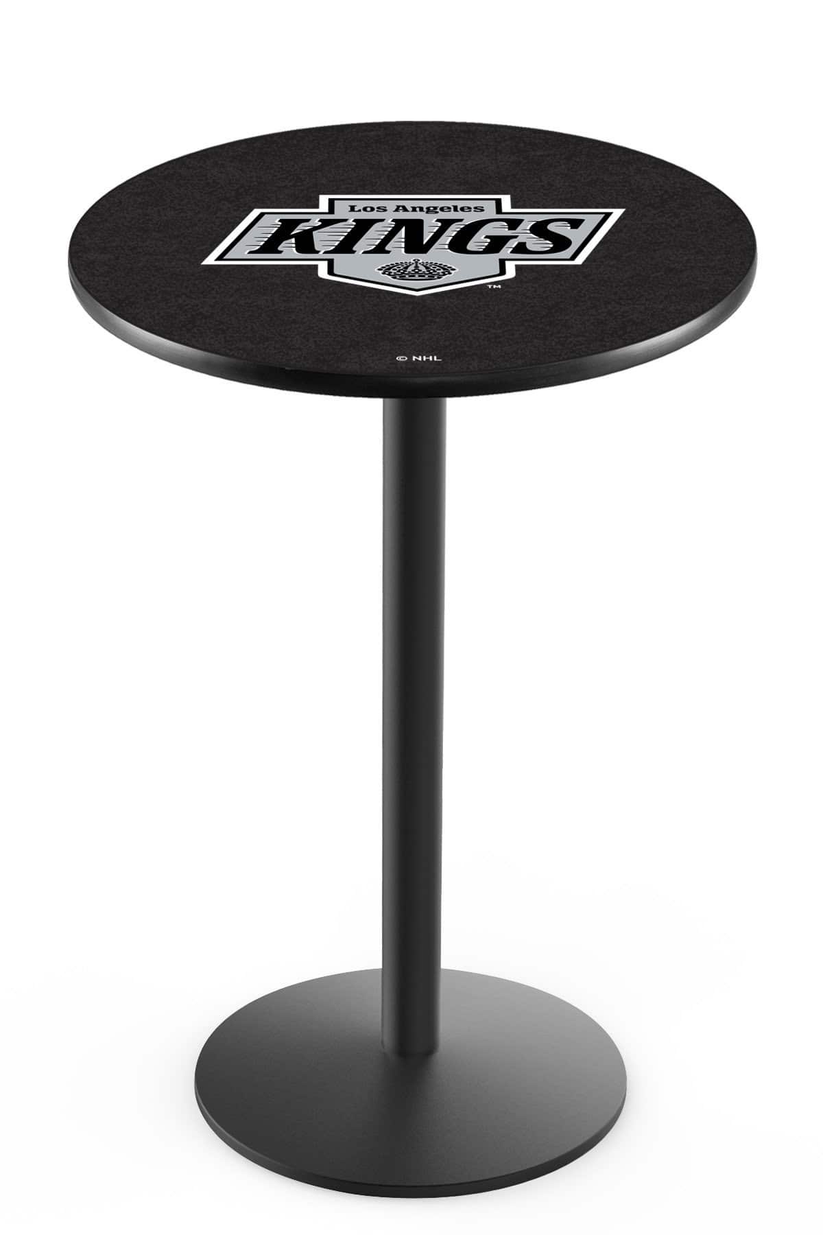 Los Angeles Kings 42-Inch Pub Table with 36-Inch Top, Round Base Base, and Black Wrinkle Finish