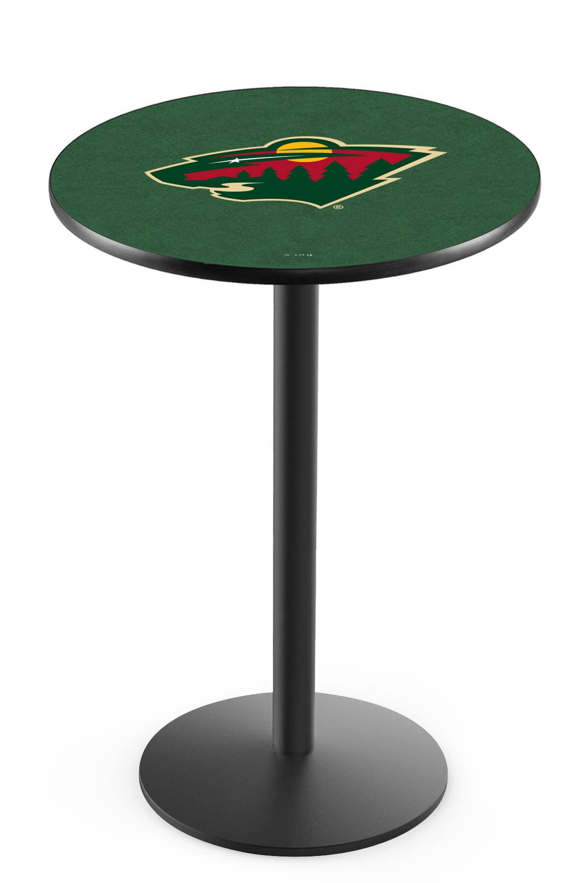 Minnesota Wild 42-Inch Pub Table with 30-Inch Top, Round Base Base, and Black Wrinkle Finish