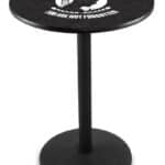 POW/MIA 42-Inch Pub Table with 36-Inch Top, Round Base Base, and Black Wrinkle Finish
