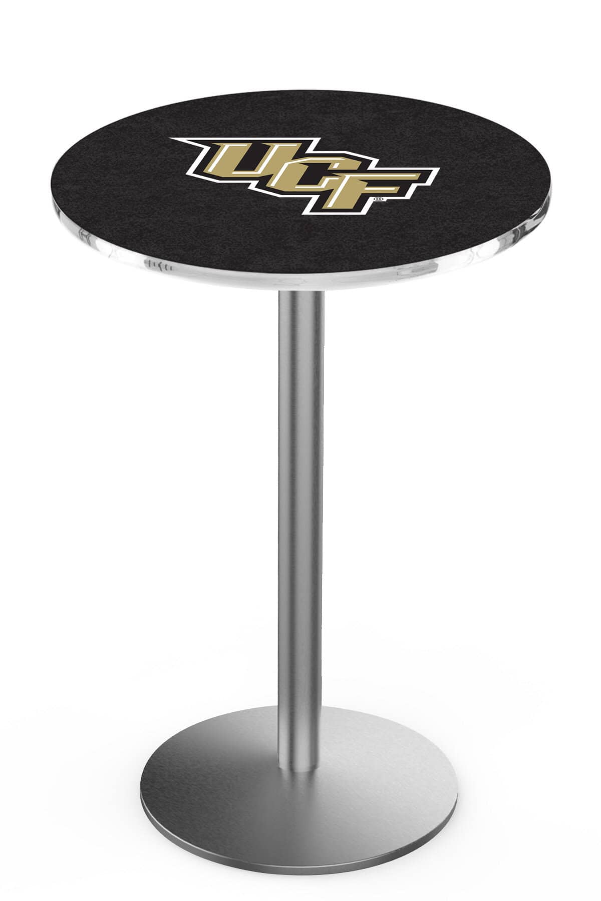 University of Central Florida 42-Inch Pub Table with 36-Inch Top, Round Base Base, and Stainless Finish