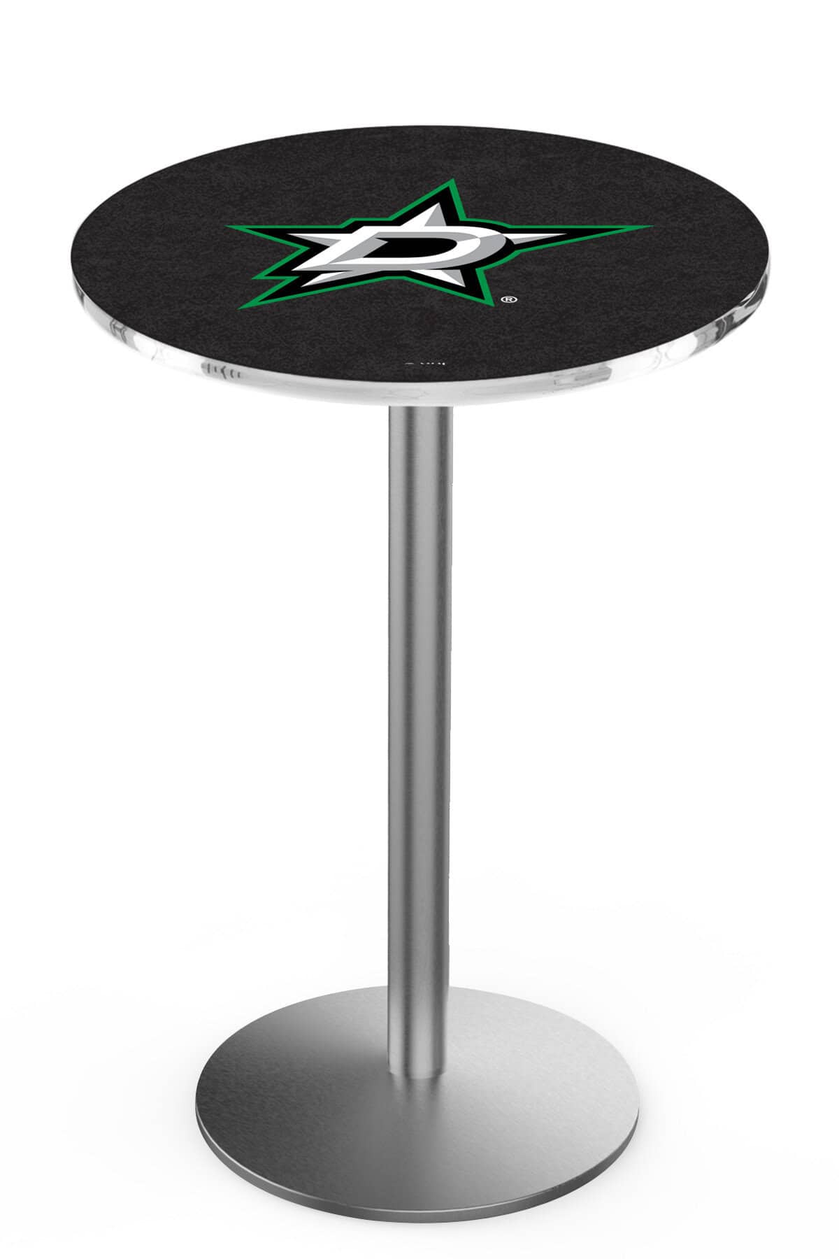Dallas Stars 36-Inch Pub Table with 36-Inch Top, Round Base Base, and Stainless Finish