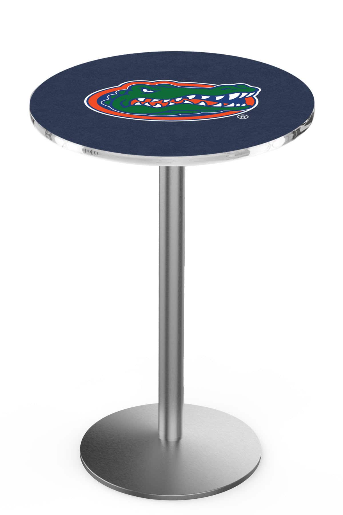University of Florida 42-Inch Pub Table with 36-Inch Top, Round Base Base, and Stainless Finish