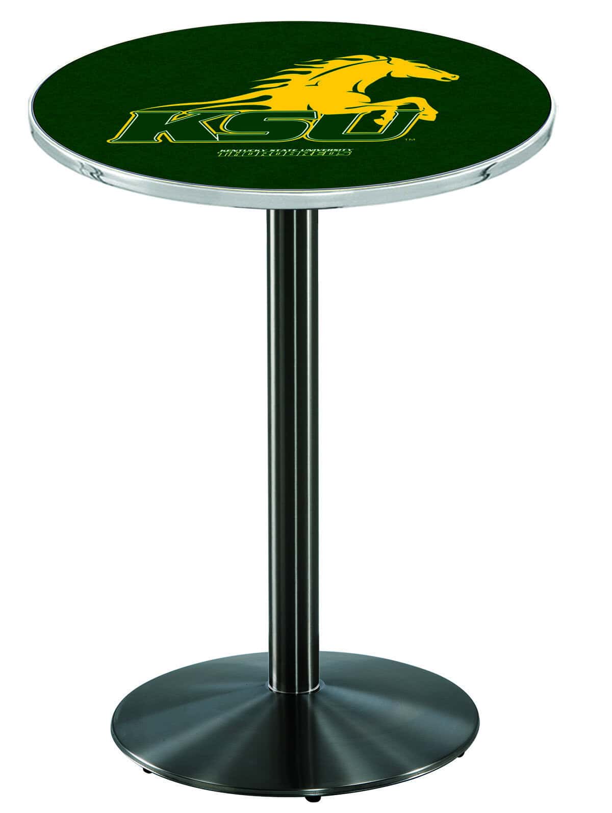 Kentucky State University 42-Inch Pub Table with 36-Inch Top, Round Base Base, and Stainless Finish