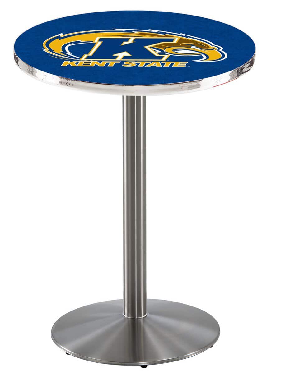 Kent State University 42-Inch Pub Table with 36-Inch Top, Round Base Base, and Stainless Finish