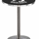 POW/MIA 42-Inch Pub Table with 36-Inch Top, Round Base Base, and Stainless Finish