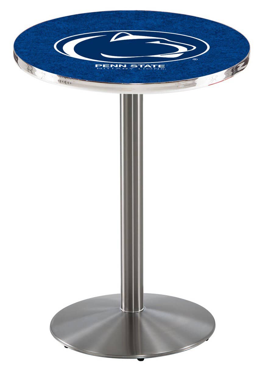 Pennsylvania State University 42-Inch Pub Table with 30-Inch Top, Round Base Base, and Stainless Finish
