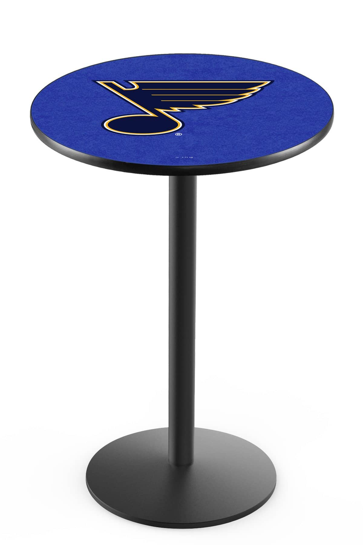 St Louis Blues 42-Inch Pub Table with 30-Inch Top, Round Base Base, and Black Wrinkle Finish