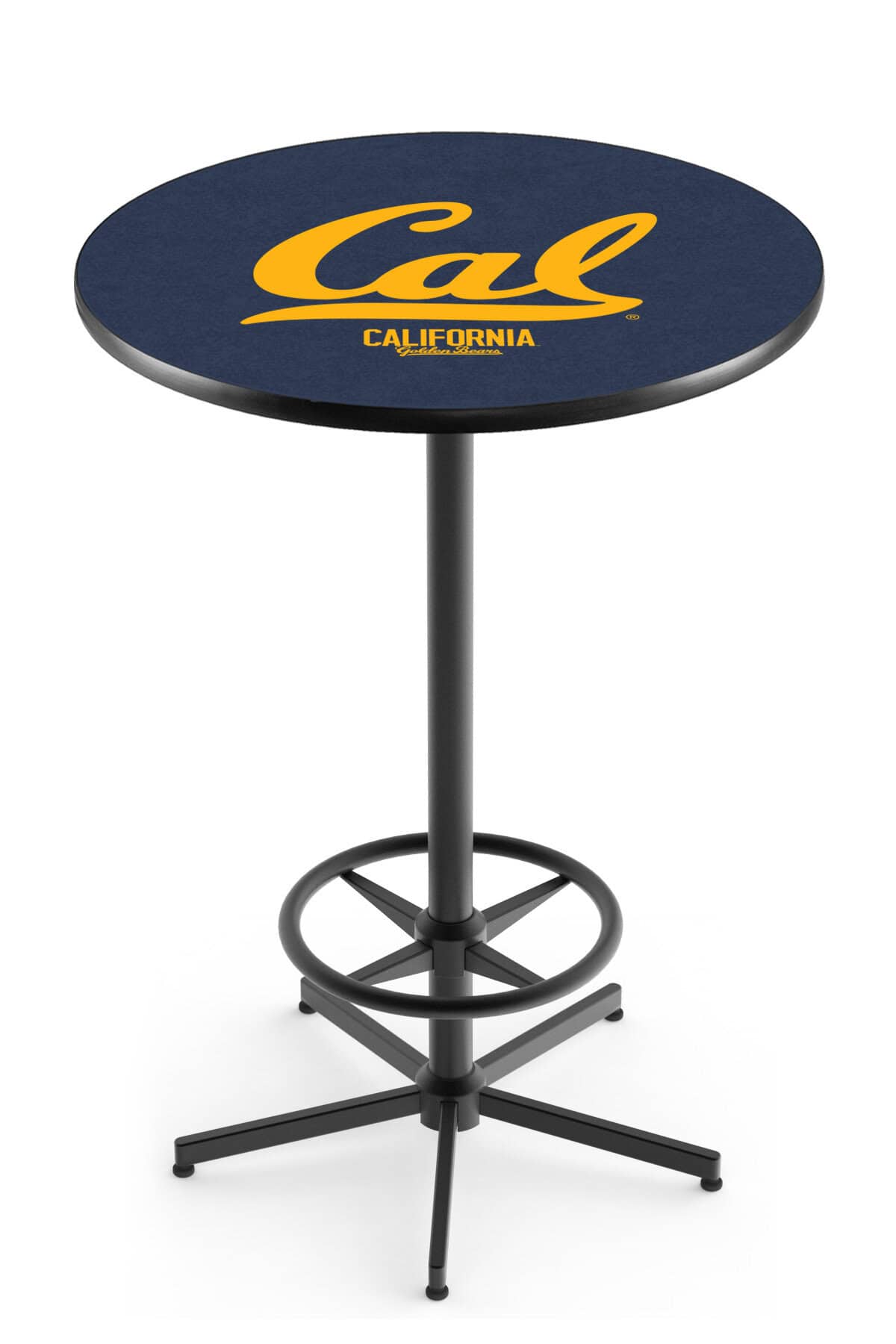 University of California 42-Inch Pub Table with 30-Inch Top, Star Base Base, and Black Wrinkle Finish