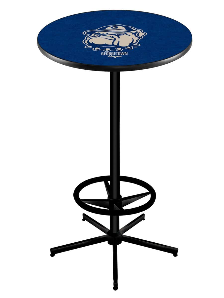 Georgetown University 42-Inch Pub Table with 30-Inch Top, Star Base Base, and Black Wrinkle Finish