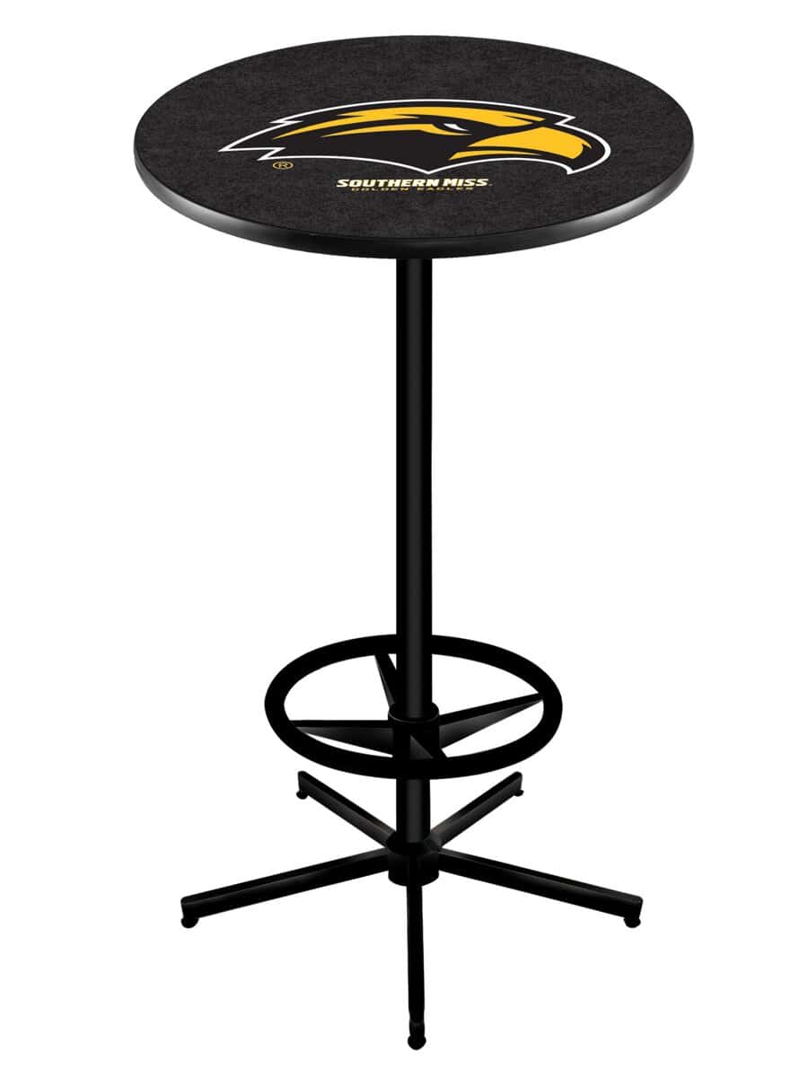 University of Southern Mississippi 42-Inch Pub Table with 36-Inch Top, Star Base Base, and Black Wrinkle Finish