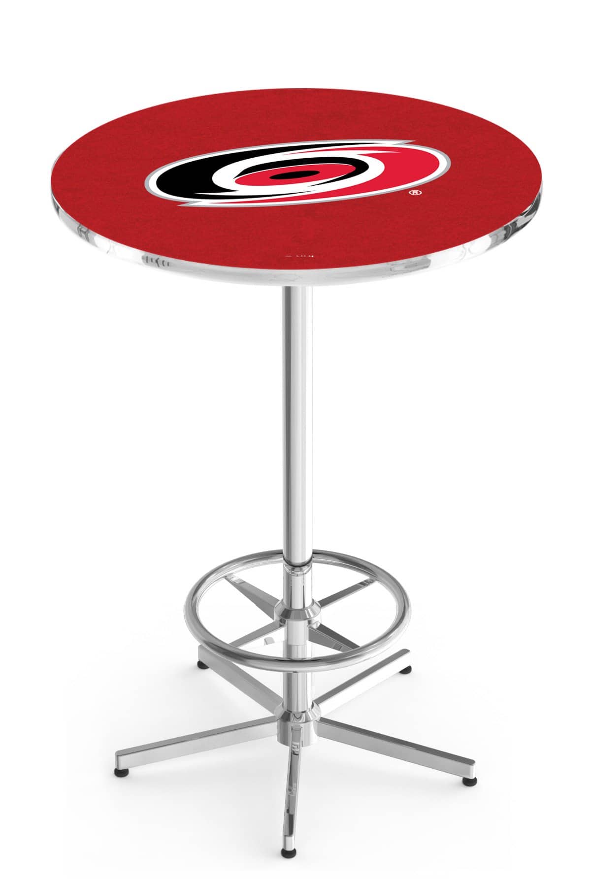 Carolina Hurricanes 42-Inch Pub Table with 30-Inch Top, Star Base Base, and Chrome Finish