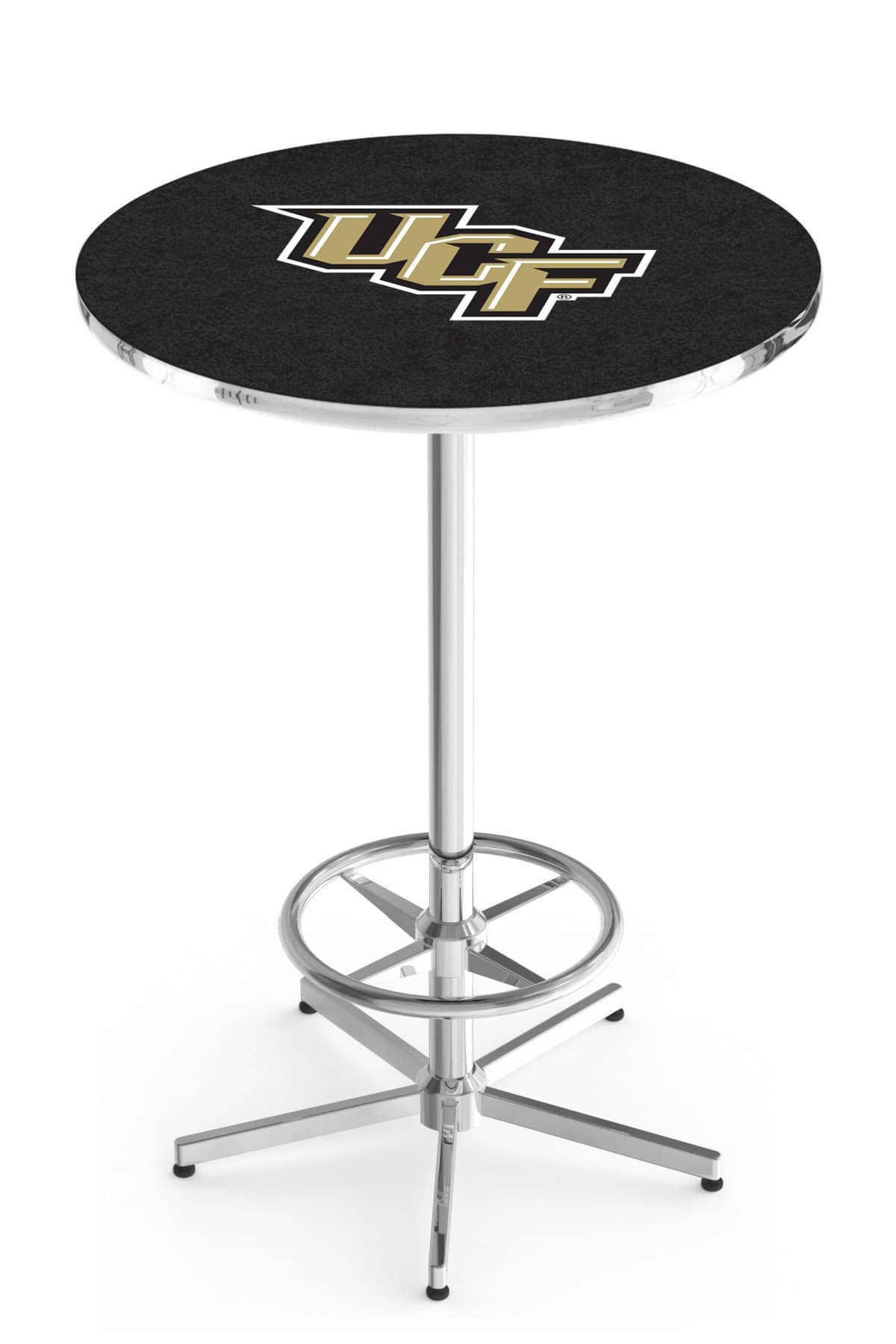 University of Central Florida 42-Inch Pub Table with 30-Inch Top, Star Base Base, and Chrome Finish