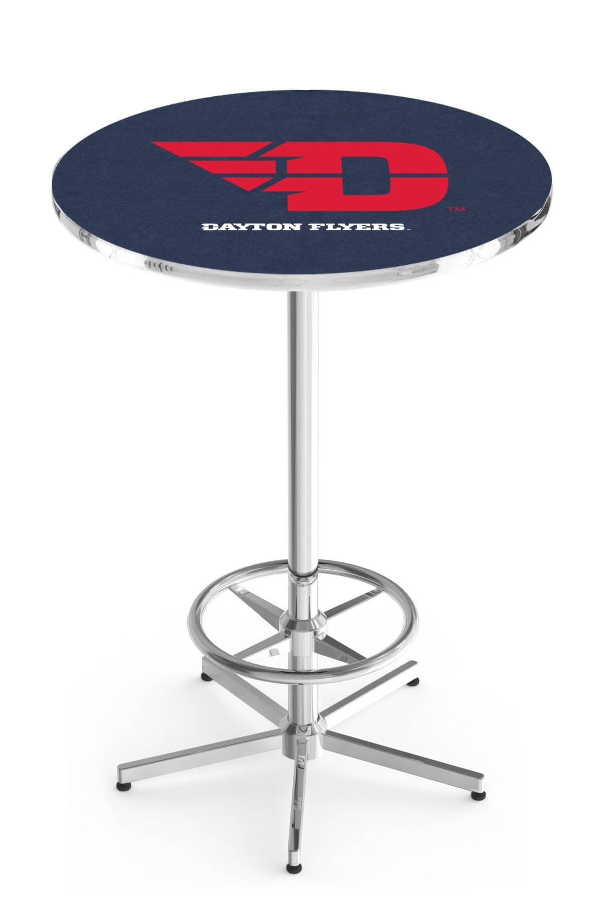 University of Dayton 42-Inch Pub Table with 30-Inch Top, Star Base Base, and Chrome Finish