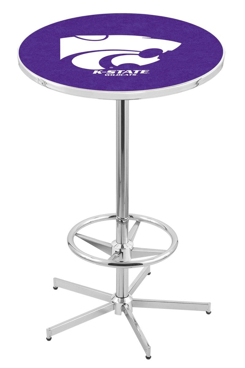 Kansas State University 42-Inch Pub Table with 36-Inch Top, Star Base Base, and Chrome Finish