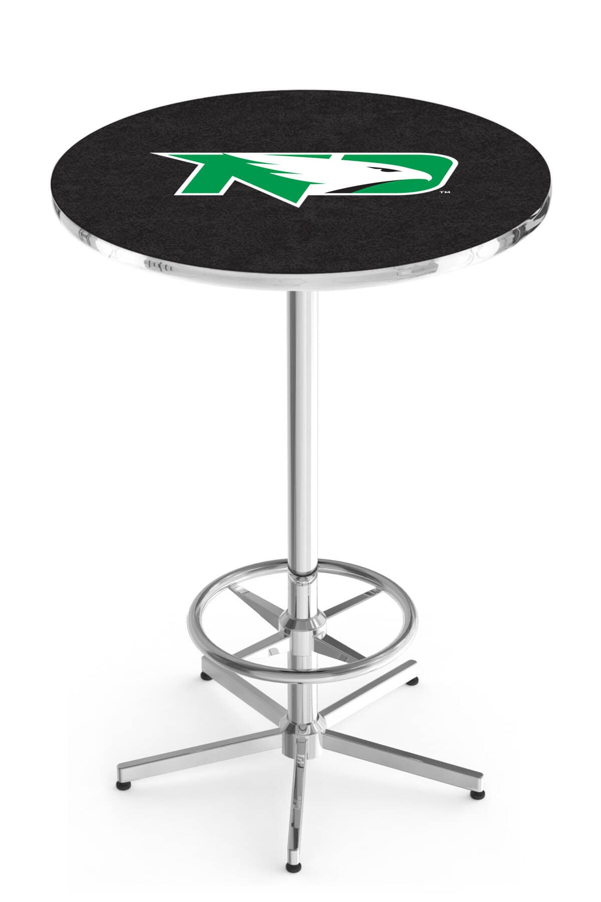 University of North Dakota 42-Inch Pub Table with 36-Inch Top, Star Base Base, and Chrome Finish