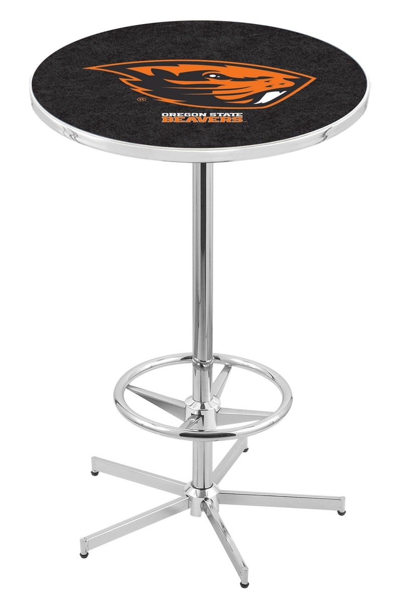 Oregon State University 42-Inch Pub Table with 36-Inch Top, Star Base Base, and Chrome Finish