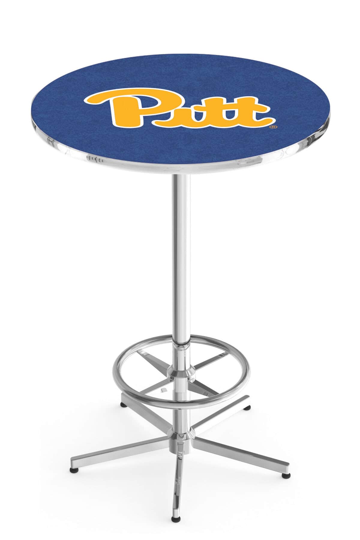 University of Pittsburgh 42-Inch Pub Table with 30-Inch Top, Star Base Base, and Chrome Finish
